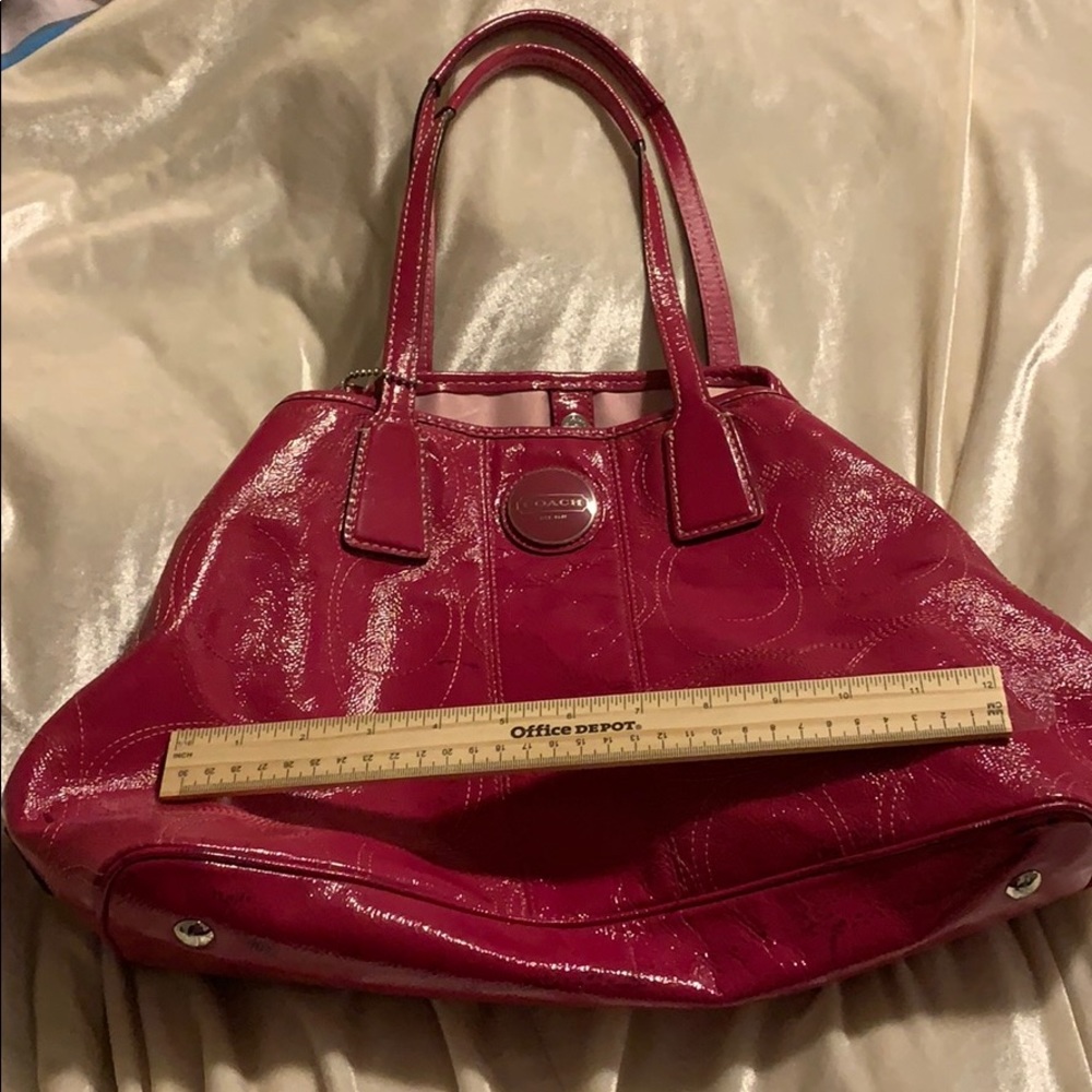 Coach call ours see pics shiny hot pink fuschia with spots